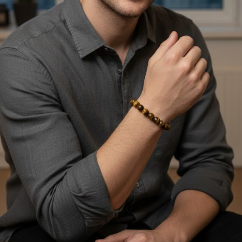 Tiger Eye Crystal Bracelet for Confidence, Courage & Decision Making