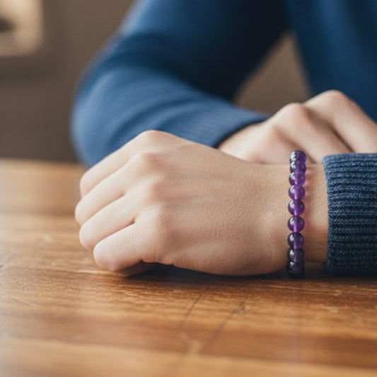 Amethyst Crystal Bracelet for Calm & Stress Relief