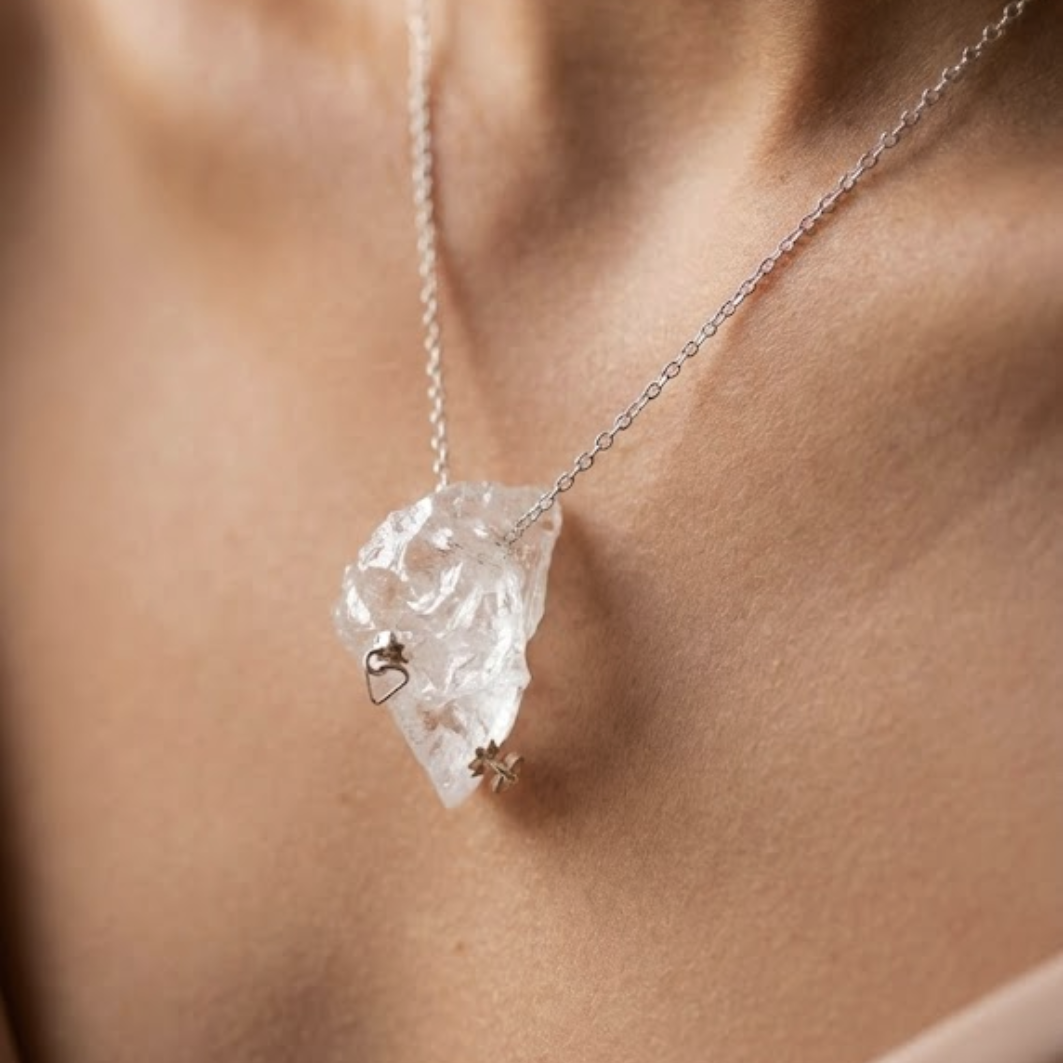 Raw Clear Quartz Pendant