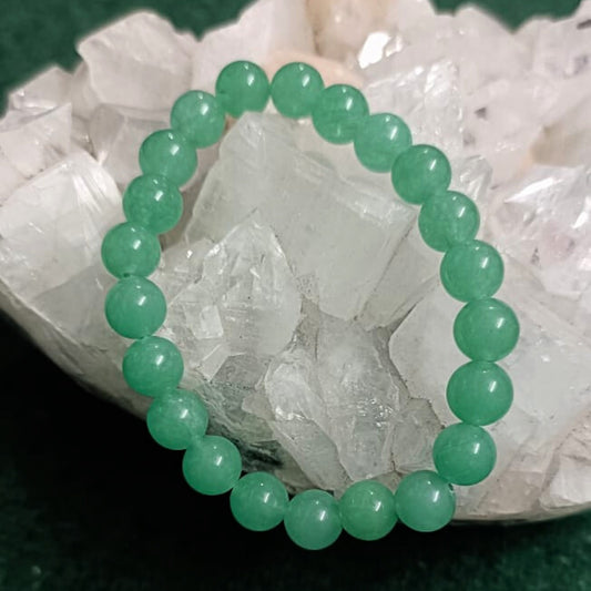 Green Aventurine Crystal Bracelet for Luck, Growth & Opportunity