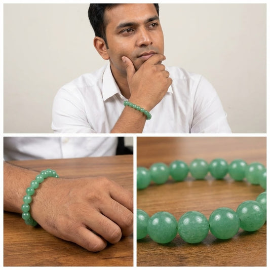 Green Aventurine Crystal Bracelet for Luck, Growth & Opportunity