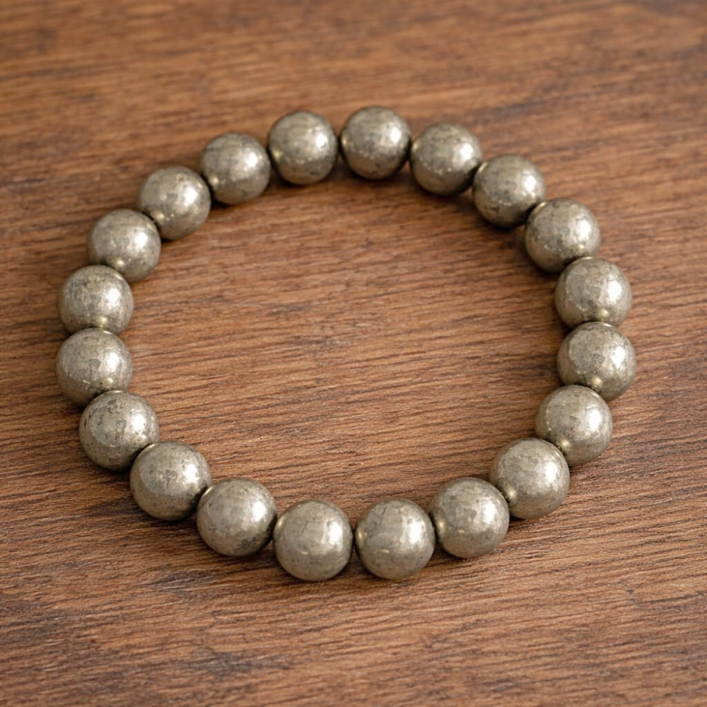 Pyrite Crystal Bracelet for Wealth, Confidence & Motivation